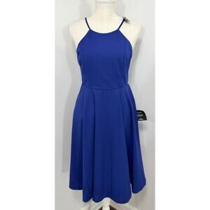 NEW Lulus “Do You Wanna Dance?” Royal Blue Skater Flare Swing Dress Sz M Medium